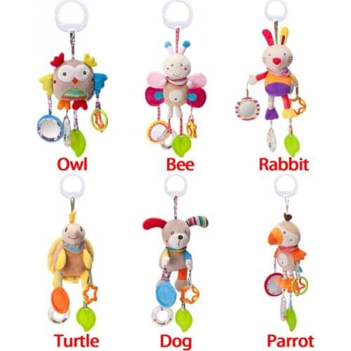 Baby Mobile Infant Rattle Baby Toys Cartoon Animal Plush Hand Bell Baby Stroller Crib Hanging Rattles Infant Baby Toys Gifts