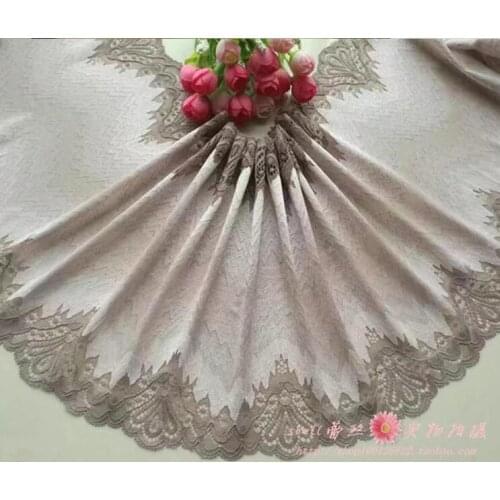 5 Meters High End Coffee Color Stretch Elastic Lace Trim For DIY Accessories Sewing French Net Elastic Lace Fabric Trim 23cm