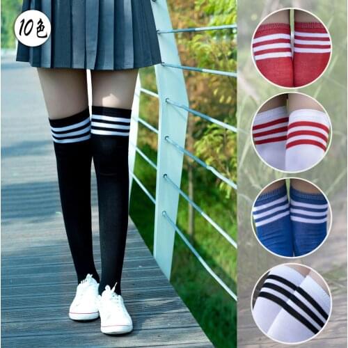 Sexy socks striped long socks women stockings warm thigh high stockings ladies girls new fashion striped knee socks women