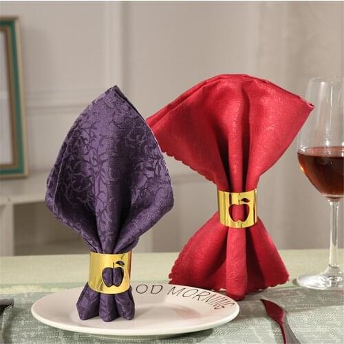 6PCS/Metal Simple Hollow Apple Napkin Ring Desktop Decoration Used for Family Party, Cocktail Party, Hotel Holiday Decoration