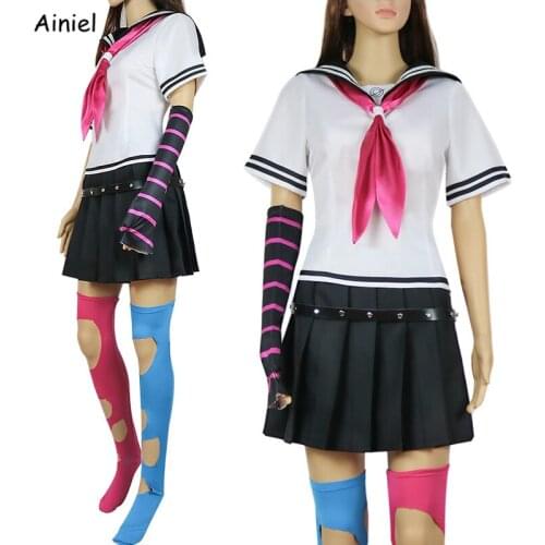 Danganronpa Ibuki Mioda Cosplay Costumes JK School Uniforms Shirt+Skirts Dangan Ronpa Sailor Clothing Wigs Outfits Women Girls