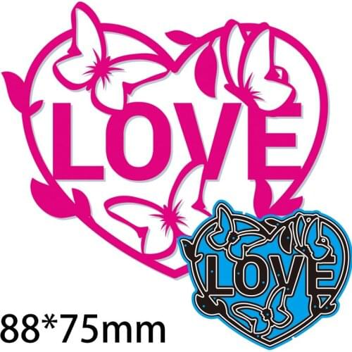 88*75mm Love Heart Flying Butterflies Metal cutting Dies Craft Embossing Scrapbooking paper craft Greeting Card