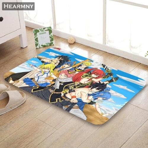 Customizable Fairy Tail Doormat Floor/Bath/Kitchen/Beach Mat Flannel Sponge Fabric 3D Printed Shaggy Decoration For Bedroom