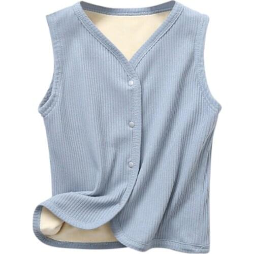 New Arrival Children Warm Plush Button Up Shoulder Warm Cardigan Sleeveless Vest Newborn Baby Girls Boys Waistcoats Jacket Coat