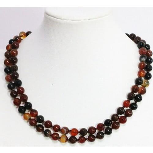 New arrival fashion multicolor dream agat onyx 8,10mm round beads long chain women ceremony charms necklace jewelry 36inch B1470