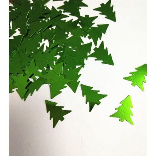 50g/lot 15mm Christmas Tree Sequins For Crafts PVC Flat Paillette Festival Decoration Confettis Paillettes Green