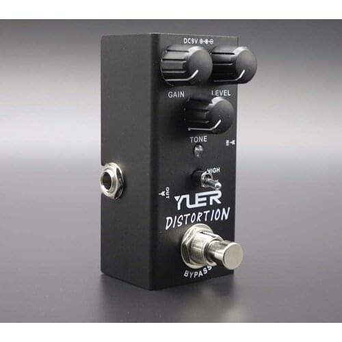 YUER Electric Guitar Effects Pedal Distortion Ultimate Drive True Bypass Drive Volume Tone DC9V Power Supply