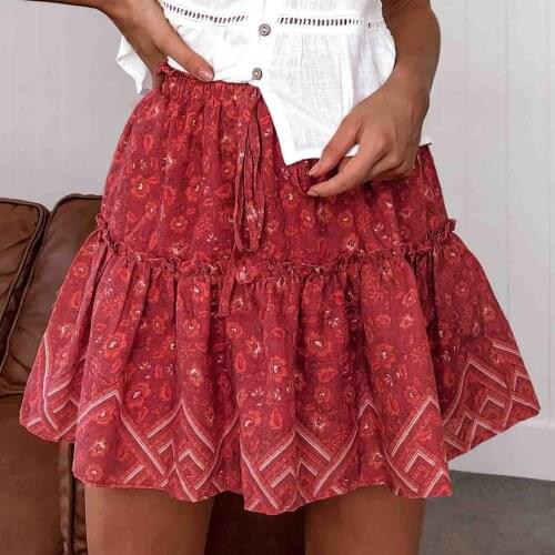 SAGACE Pleated skirt pleated print splicing skirt mini skirt skirt skirt 2021 summer fashion new womens wear женские юбки