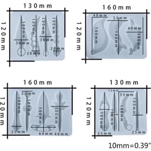 DIY Crafts Making Crystal Epoxy Resin Mold Defense Small Knife Silicone Mould F3MD