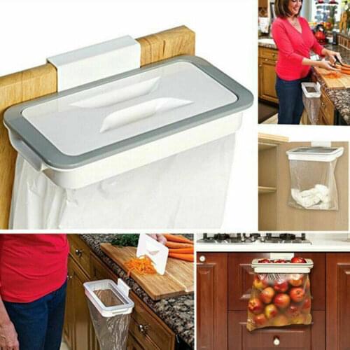 Cupboard Door Back Hanging Trash Rack Storage Kitchen Garbage Rubbish Bag Can Holder Hanging Kitchen Cabinet Trash Kitchen Trash