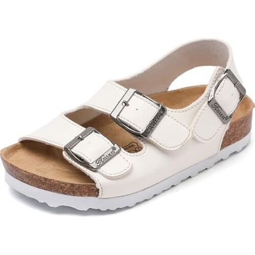 2020 Newest Family Kids Sandals for Boys Girls Shoes Casual Beach Sport Sandals Flat Cork Wood Children Summer Shoes White Black