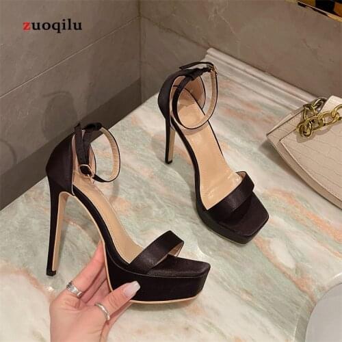 2021 platform sandals peep toe high heels sandals women Ankle Strap Shoes Gladiator Party Dress Wedding Shoes heels