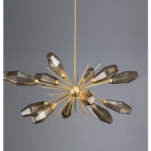 Modern Chandelier in the Living Nordic Decor Style Room Smoky Gray Glass Branch led Lamp