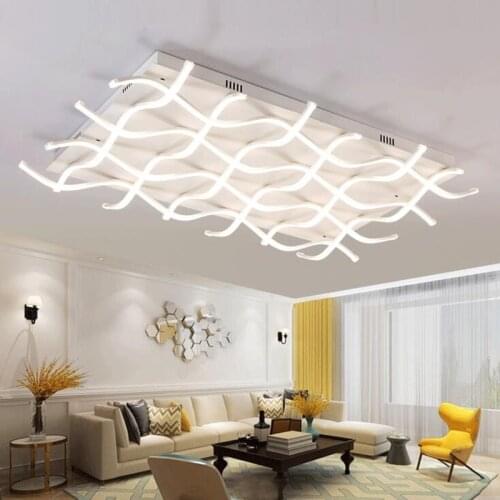 Modern minimalist rectangular led living room ceiling lamp aluminum bedroom lights creative personality restaurant lights rooms