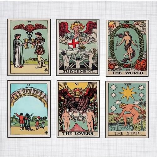 Modern Celebrity Card Poster Lovers Tarot Wall Art Pictures Painting The World Trial Abstract Prints Living Room Home Decor