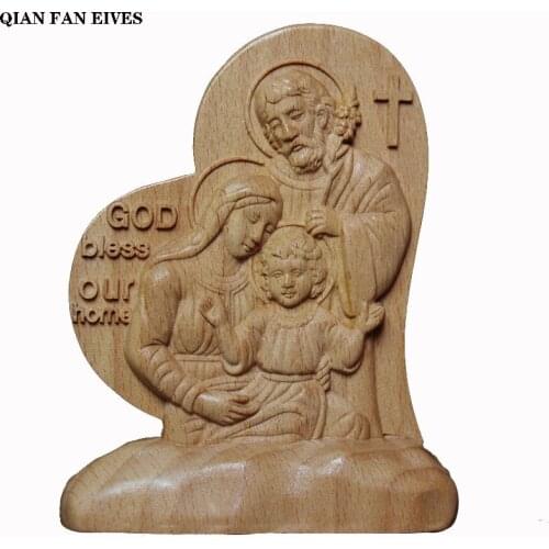 Catholic jesus statue，Hand carved solid wood Church supplies Home decoration praying idols Car decoration accessories Figurines