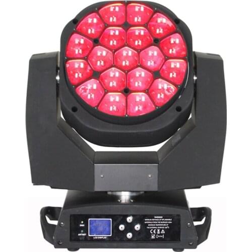 Big bee eye 19pcs*15W 4 In 1 RGBW led beam wash moving head with zoom b eye k10 led stage lighting dj equipment