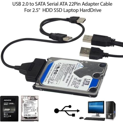 USB Sata Cable Sata To USB 2.0 Adapter Computer Cables Connectors USB Sata Adapter Cable Support 2.5 Inches SSD HDD Hard Drive