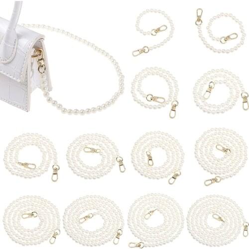 High Quality Pearl Strap Purse Belt Handles Cute Bead Chain Tote Women Parts Gold Clasps for Bags Handbag DIY Crafts Accessories