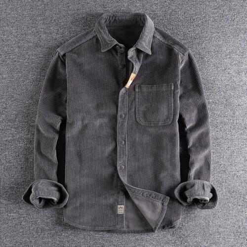 YURUNXIANG Mens Corduroy Shirts