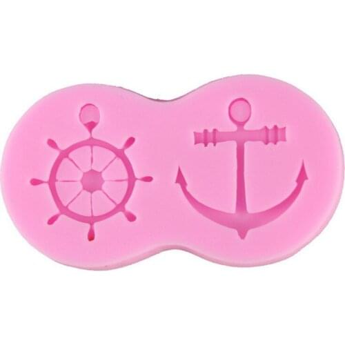 1Pc Cooking Tool Anchor Rudder Wheel Ship Silicone Mold Fondant Sailor Nautical Forms Cookie Baking Chocolate Mold