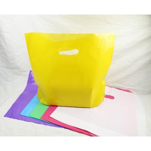 100pcs Small large Plastic Bag Purple red Jewelry Boutique Gift Bag With Handle Plastic Shopping Bag And gift Packaging bag