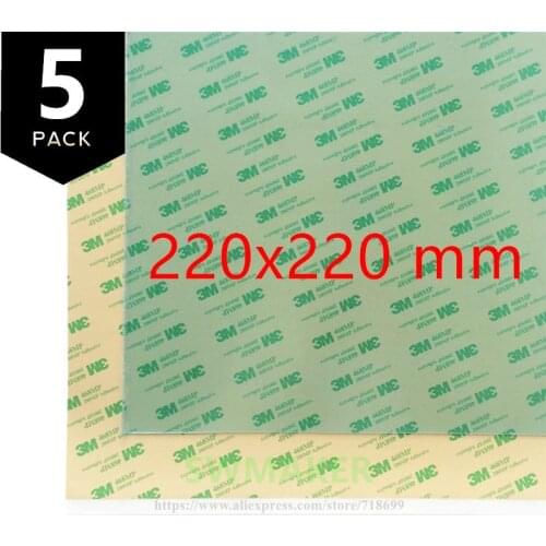 SWMAKER 5pcs 220x220mm Replacement PEI Sheet with 468MP adhesive tape for Wanhao i3 Anet A8 Creality ENDER-3 3D Printer