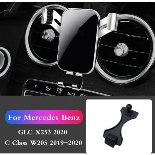 Car Mobile Phone Holder Mounts Stand GPS Gravity Navigation Bracket For Mercedes Benz W205 X253 Class C GLC Car Accessories
