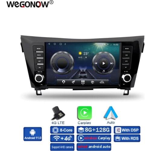 9" DSP Android 10.0 6GB + 128G Carplay Car DVD Player GPS WIFI Bluetooth 5.0 RDS Radio For For NISSAN X-TRAIL Qashiqai 2014-2020