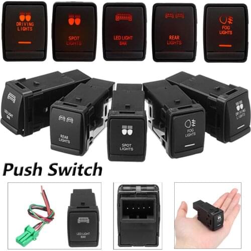 Car Light LED Push Button 12V 3A Fog Spot Rear Driving Light LED Light Bar Switch for Nissan Navara NP300 Pathfinder X-Trail