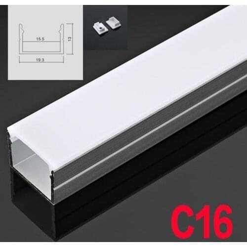 C16 5 Sets 50cm U Shape LED Aluminum Channel System With Diffuse Cover End Caps Aluminum Profile for Flexible LED Strip Light