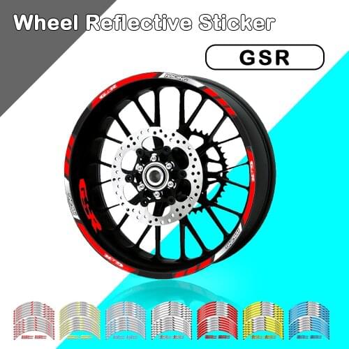 FOR Suzuki GSR600 GSR750 GSR400 GSR 400 600 750 Motorcycle Decorative Stripe Sticker Front Rear Wheel Reflective Accessories
