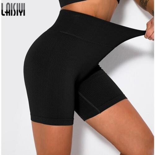 LAISIYI Sexy Booty Leggings Push Up Sport legging Women Fitness Spandex High Waist Gym Seamless Running Biker Short Leggings