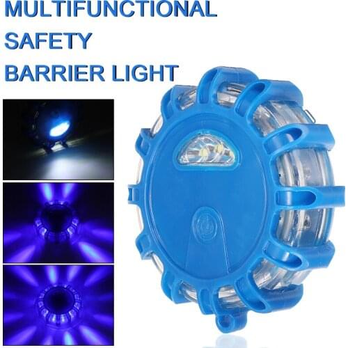 Mayitr 1pc Blue White LED Multifunctional Strong Magnetic Barrier Light Rotating Traffic Warning Lamp 2W 200lm Accessories