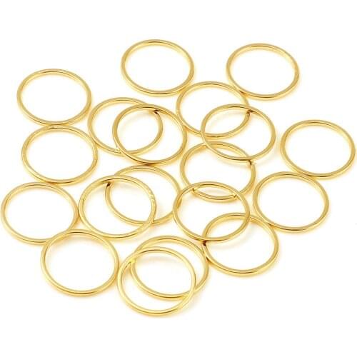1mm Copper Jump Rings Findings Closed Gold Color Circle Ring 14mm Dia.,DIY Making Bracelets Necklace DIY Making Jewelry,10PCs