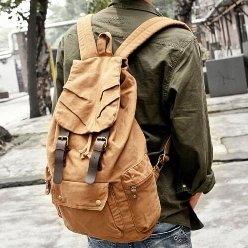 Aosbos Fashion Man Large Capacity Canvas Backpack Women Travel Backpacks Multifunction Casual School Bag Vintage Travel Rucksack