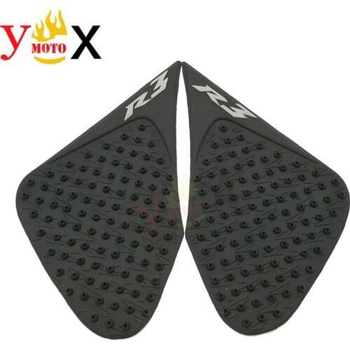 Motorcycle Rubber 3M Fuel Gas Stickers Knee Grips 3D Tank Side Decals Traction Pad Protector For Yamaha YZF R3 2013-2016 14 15