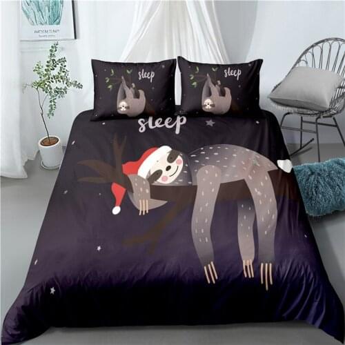 Cartoon Bedding Set 3D Sloth Printed Duvet Cover Set 2/3pc Bedclothes With Pillowcase Bedspreads For Home Textiles