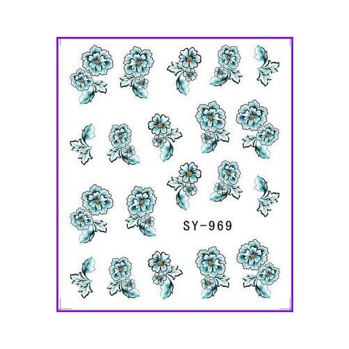 6 PACK/ LOT GLITTER WATER DECAL NAIL ART NAIL STICKER FLOWER JAPANESE HONEYSUCKLE OLD MAID SY969-974