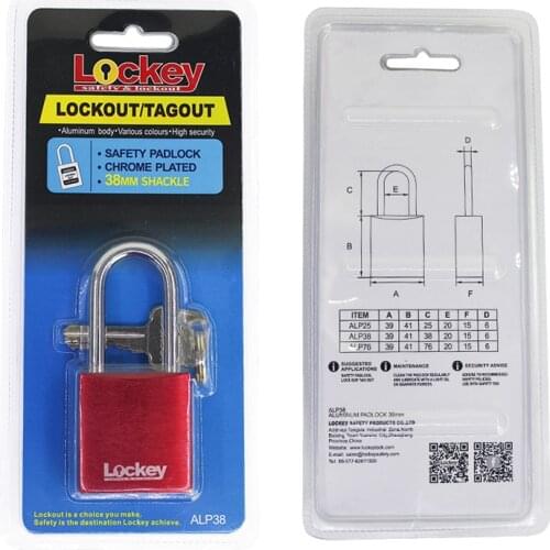 Anodized Solid Aluminum Safety Padlocks China Manufacturer 38mm Short Color PadLock