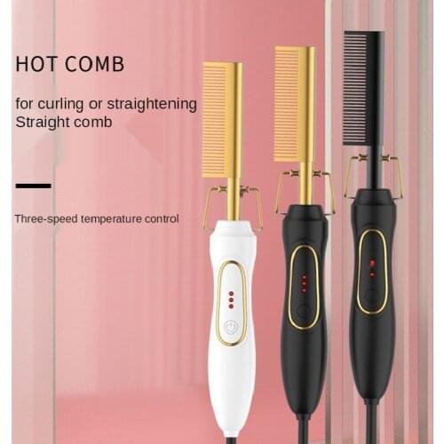 New Electric Wet and Dry Hair Straightener Perm Copper Comb Household Plug-in Heating Curling Iron