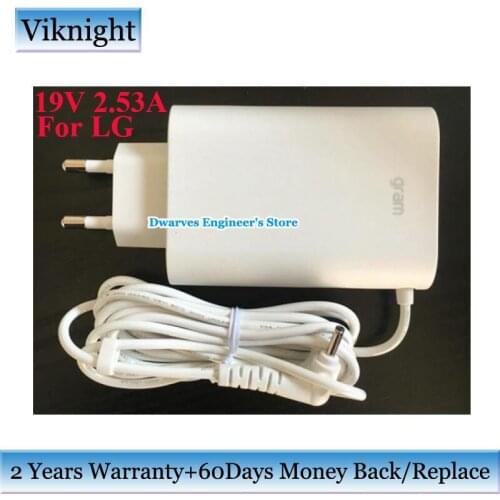 Genuine ADS-48MSP-19 AC Adapter 19V 2.53A 48W Power Supply For LG ADS-48MS-19-2 19048E EAY65249001 180451-11 HU10967-1800-4