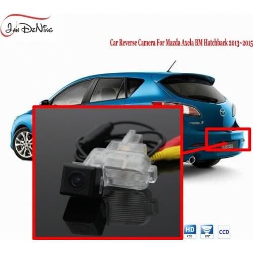 JanDeNing License Plate Light OEM HD CCD Car Rear View Parking/Backup Reverse Camera For Mazda Axela BM Hatchback 2013-2015