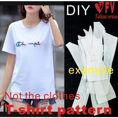 Casual womens knitted short-sleeved shirt pattern garment cutting design drawing 1:1 pattern physical BXS-55