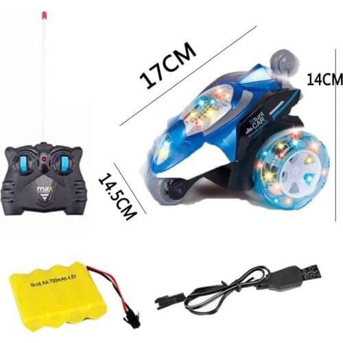 RC Car Three-Wheel Drive 360 Revolve With Light Remote Control Car Toys Model Car For Children Kids Gifts RC Toys