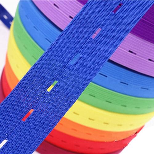 18mm Colorful Adjustable Elastic Band with Button Hole Elastic Bands for Baby Diaper Pregnant Garment Sewing Accessories 30m
