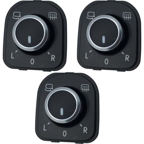 3Pcs OEM Chrome Electric rear Mirror Switch Knob For Golf Jetta MK5 MK6 Passat CC B6 Tiguan Eos 5ND 959 565A 5K0 959 565