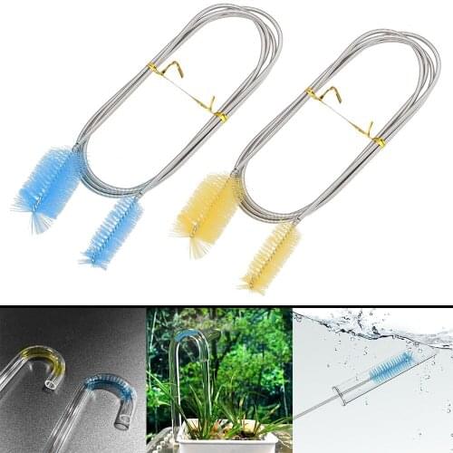 Stainless Steel Hose Pipe Brushes Cleaner Single Double HeadTube Cleaning Brush Flexible Aquarium Fish Tank Filter Pump
