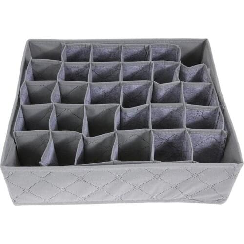 Bamboo charcoal Non-woven Fabric Foldable Storage box underwear Organizer Bra Necktie Panties Socks Case Drawer 30 Cell