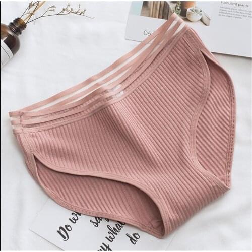 Famous Brand Womens Cotton Panties Female Lace Edge Breathable Briefs Sexy Underwear Women Cotton Crotch Lingerie Intimates